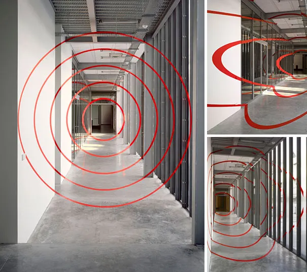 Cinq Cercles Concentriques artwork by Felice Varini